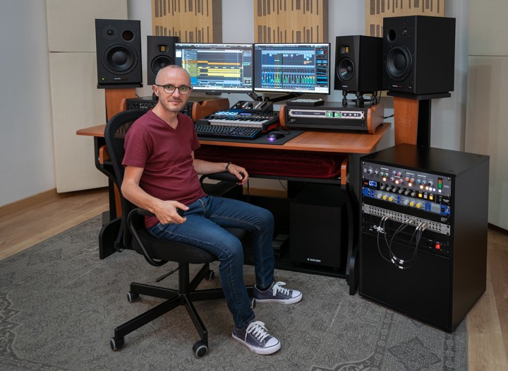 Sound Engineer Samuele Meo in his Recording Studio